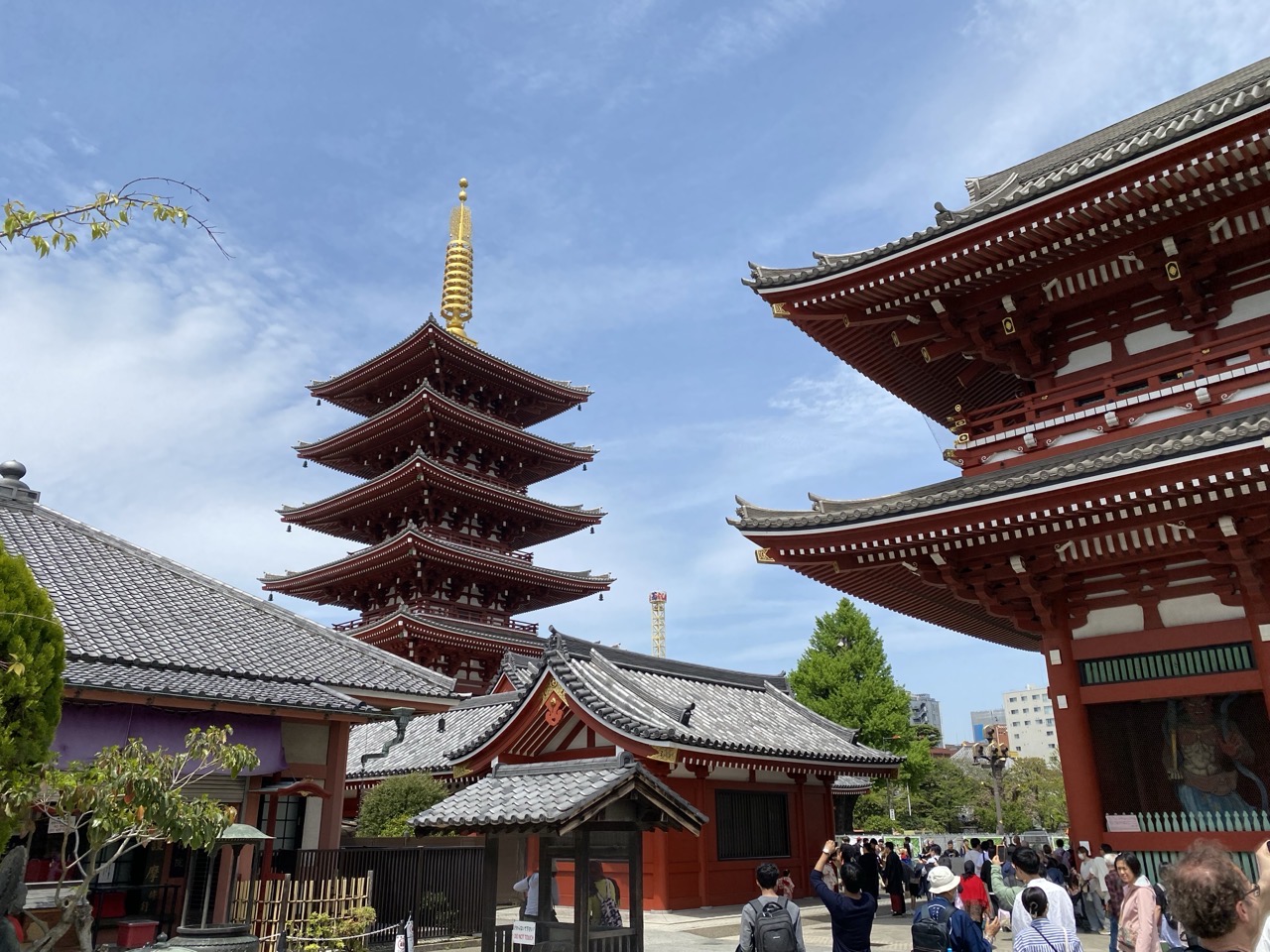 The temple and pagoda at Asakusa