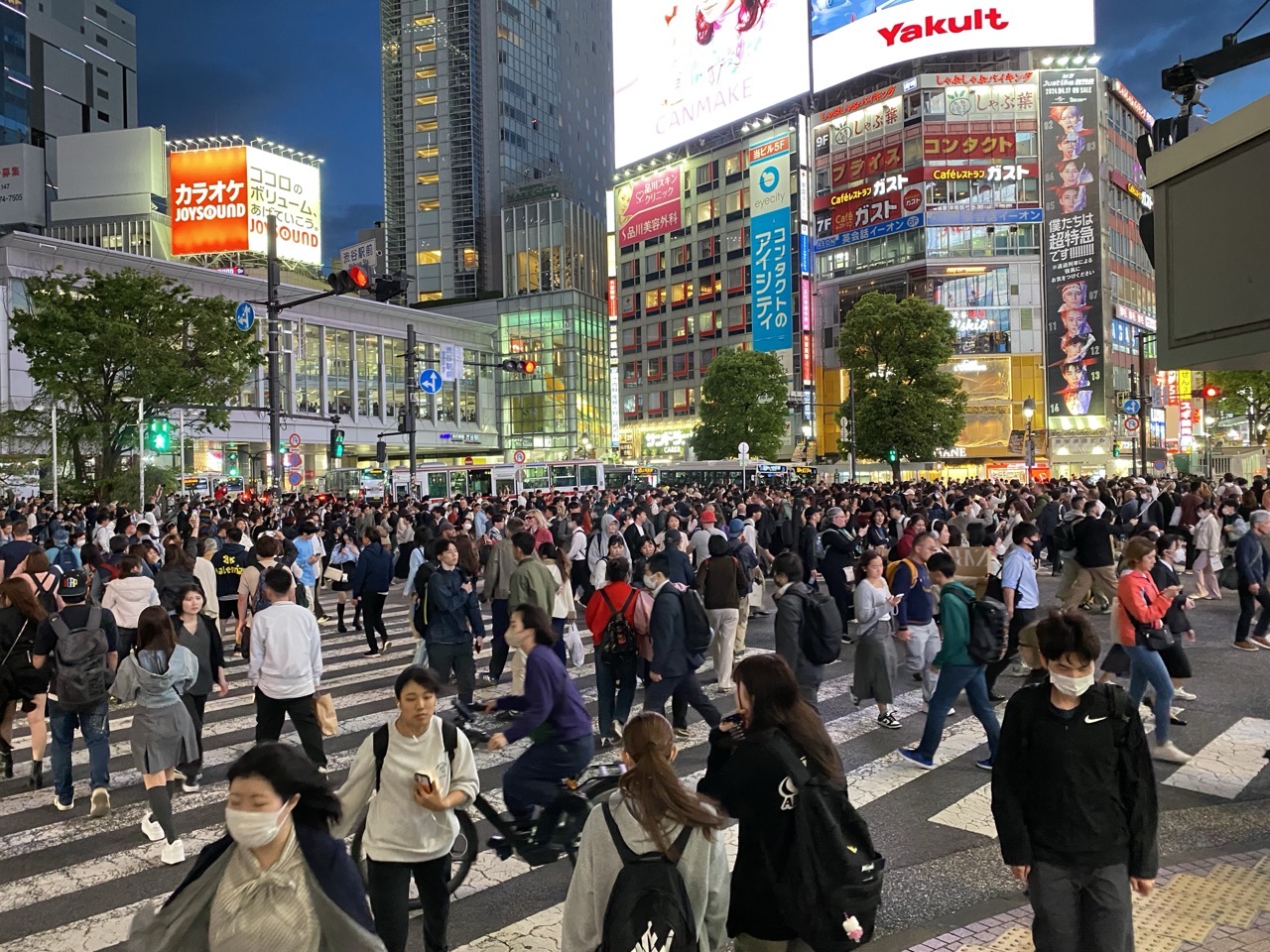 The crossing at Shibuya with loads and loads of people
