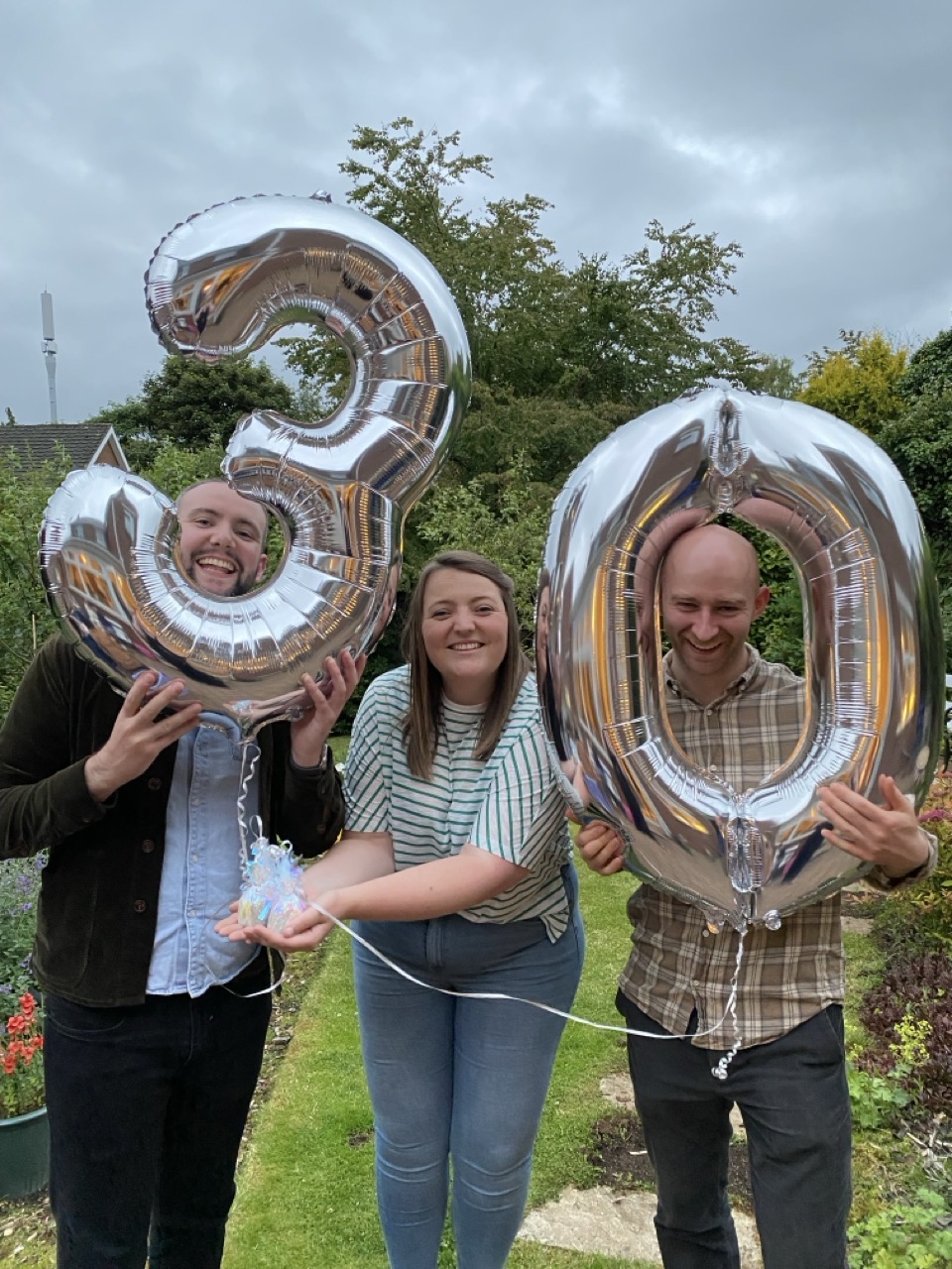 Me, Alison and JW with balloons that say 30.