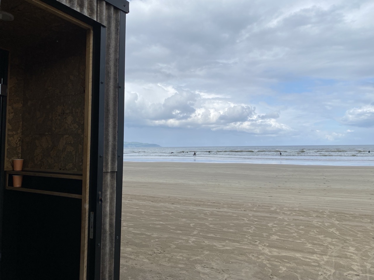 The view down to the sea from the sauna.