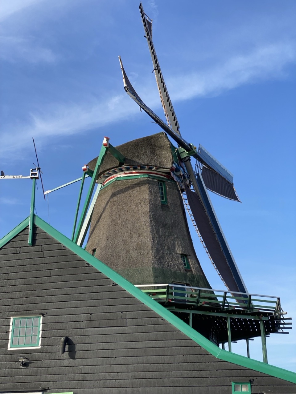 A lovely windmill, it’s got green on and has thatch