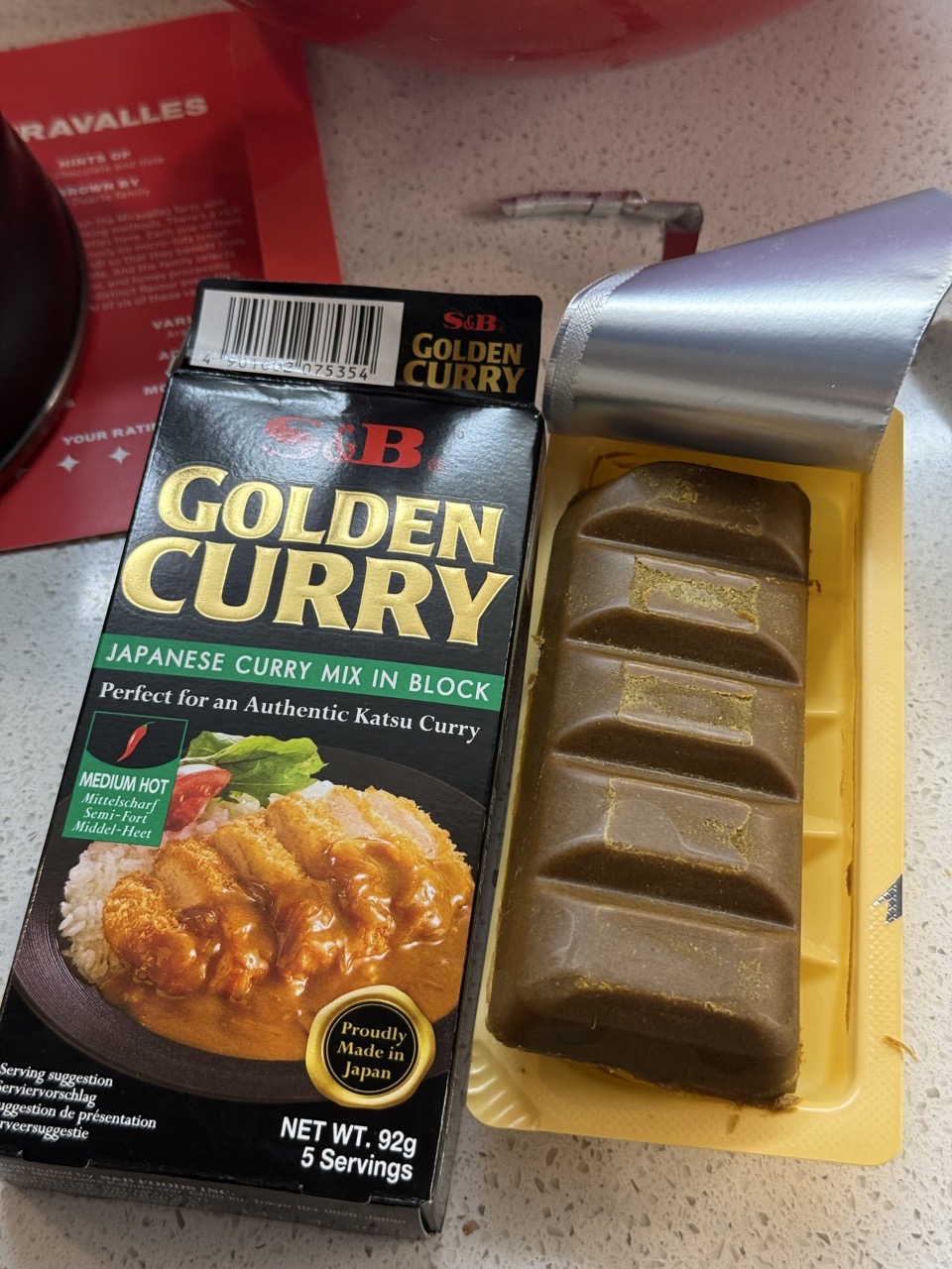 Golden Curry out of its packet