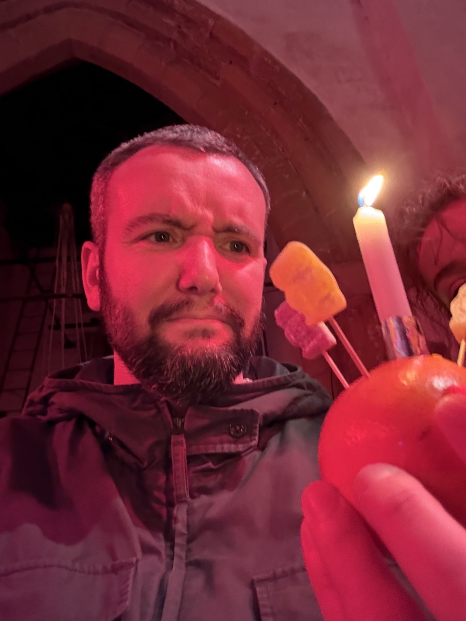 Me and Christingle, baffled, both of us Me and Christingle, baffled, both of us